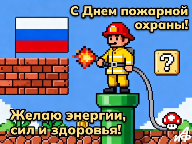 открытка с днем пожарной службы России скачать