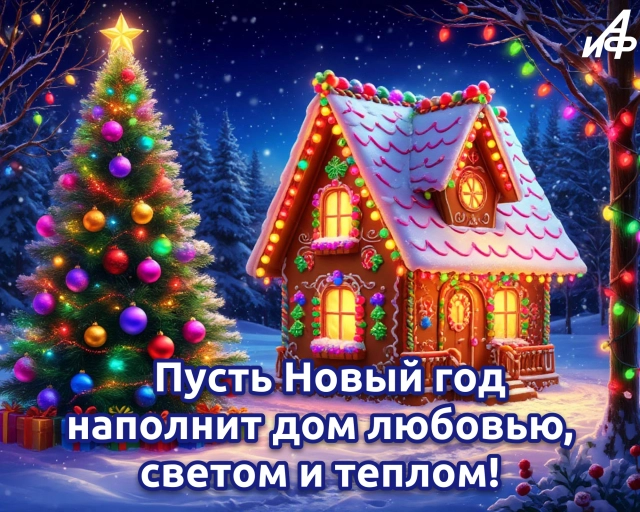 открытка новый год счастье в дом