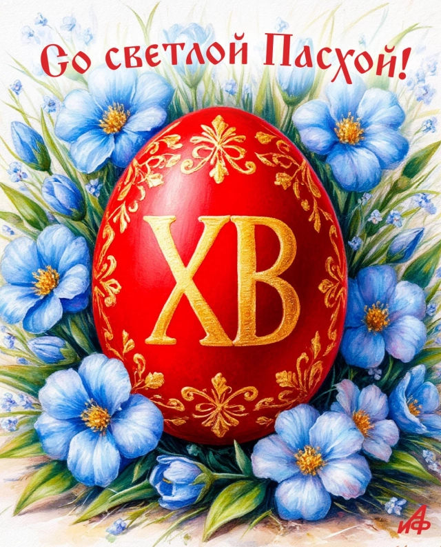 поздравление с Пасхой Христос воскрес открытка