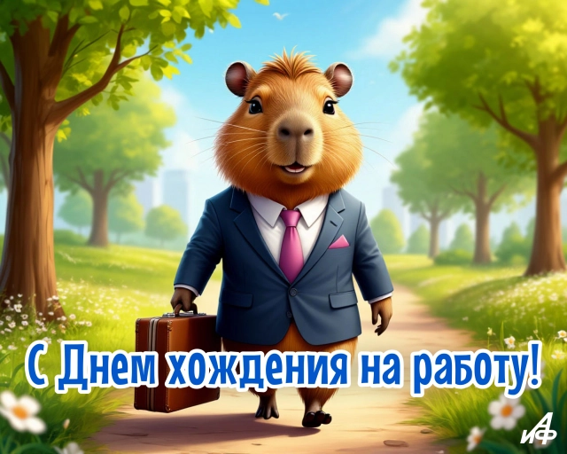 3 апреля день хождения на работу открытка