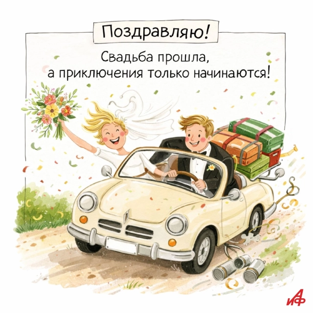 с днем свадьбы открытка для молодоженов скачать