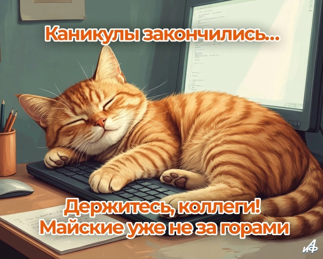 каникулы закончились открытка