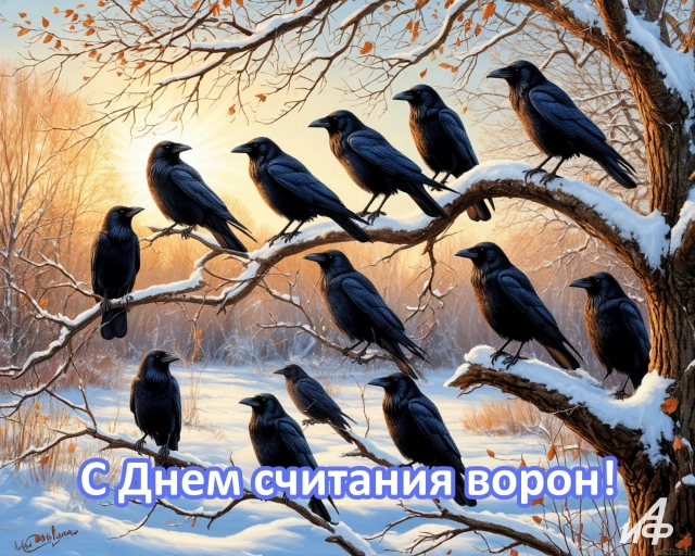 день считания ворон открытка