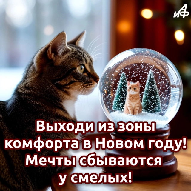 мечты сбываются открытка новый год