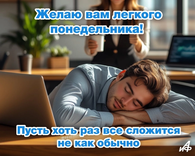 желаю легкого понедельника открытка