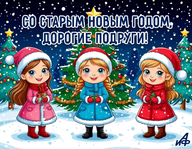 старый новый год открытка друзья