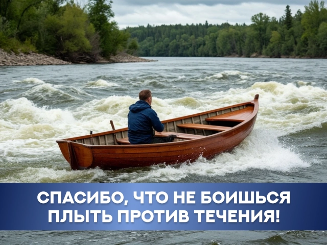 открытка мотивация плыть против течения