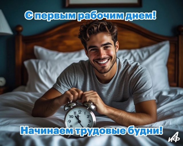 Открытка с первым рабочим днем