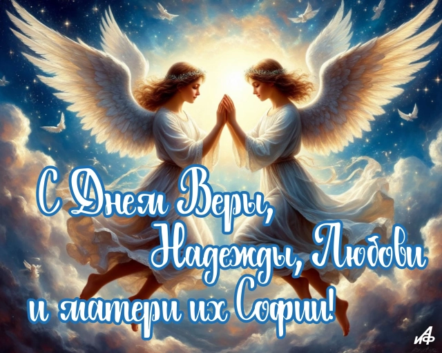 открытка 30 сентября Вера, Надежда, Любовь и мать их София