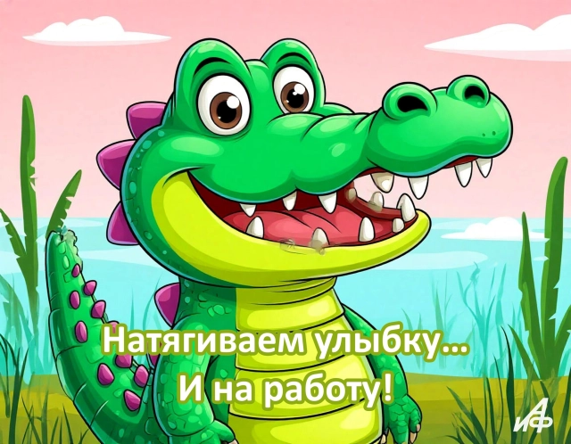 первый рабочий день натягиваем улыбку