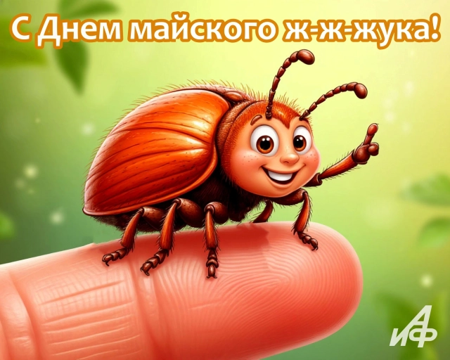 открытка с днем майского жука