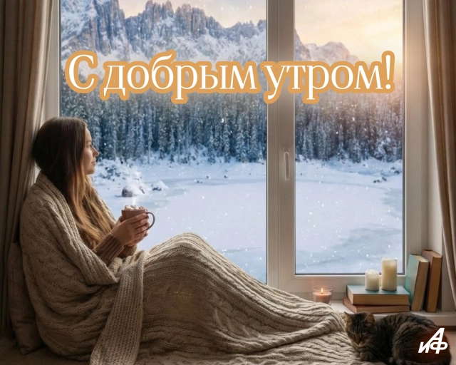 зимнее утро открытка