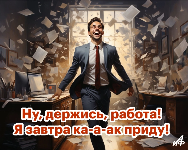 завтра на работу радость открытка