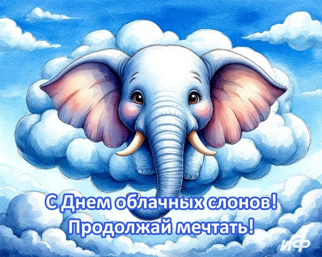 10 марта день облачных слонов открытка