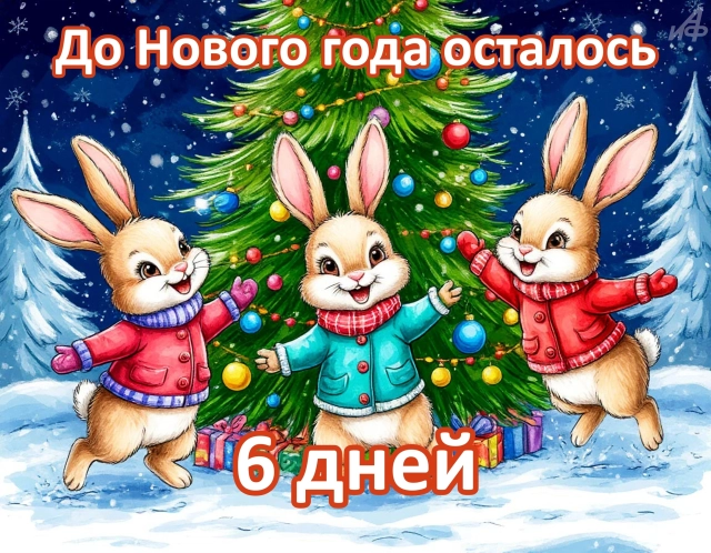 6 дней&nbsp;до нового года открытки