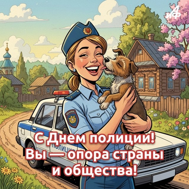 открытка с днем полиции