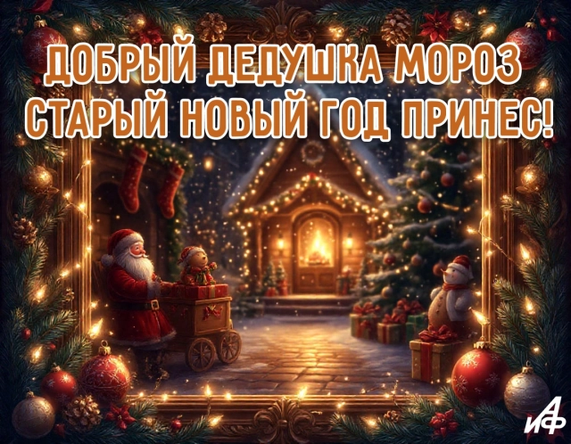 старый новый год открытка дед мороз стихи