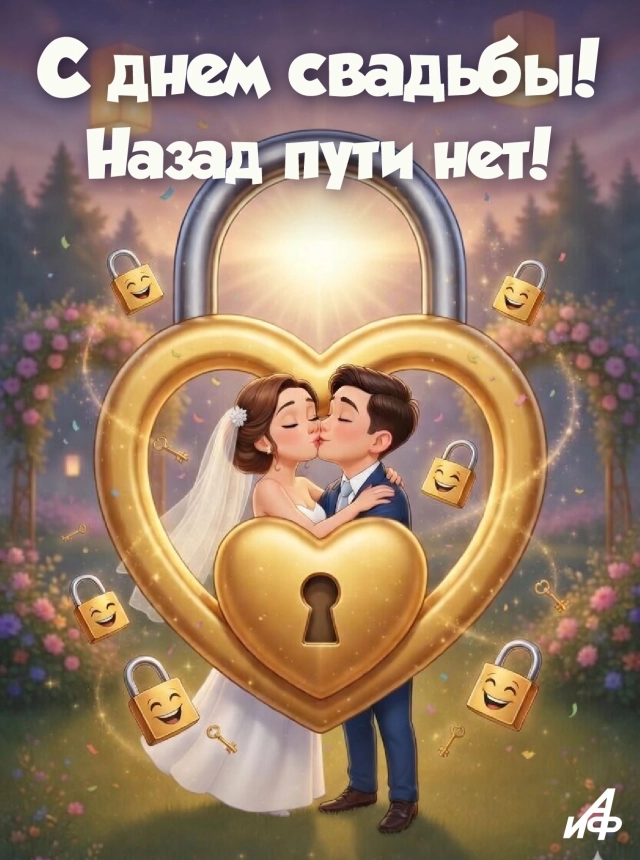 с днем свадьбы открытка с юмором и приколом для друзей