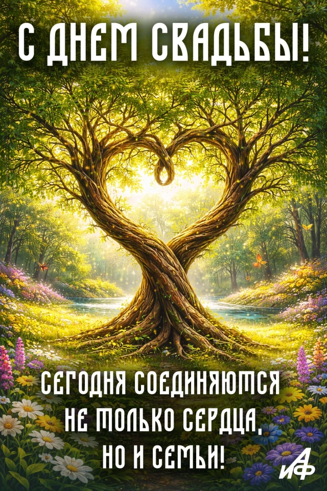 открытка с днем свадьбы для родственников красивая картинка