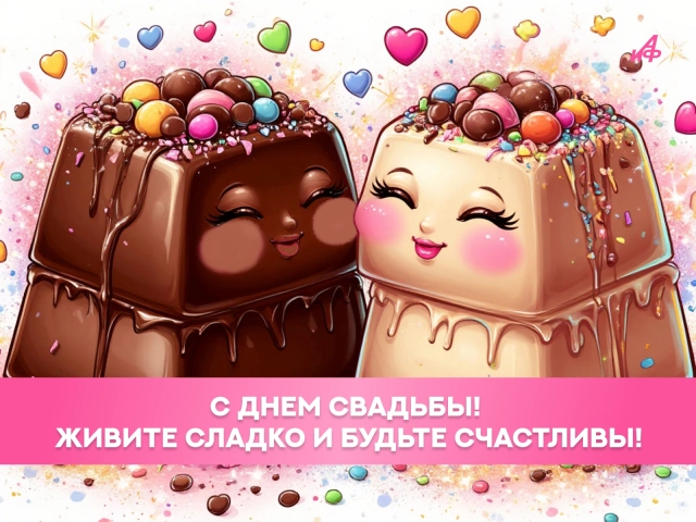 с днем свадьбы красивая открытка для жениха и невесты