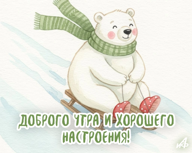 зимнее утро открытка