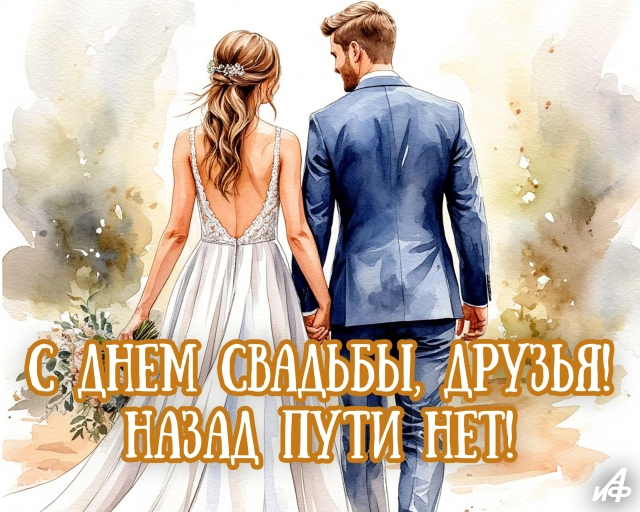свадебная открытка для молодоженов с юмором от друзей скачать