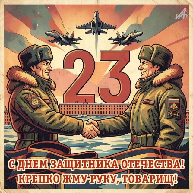 открытка для мужчин 23 февраля