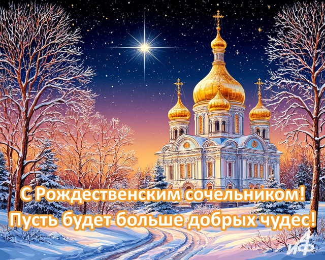 6 января Рождественский Сочельник открытка