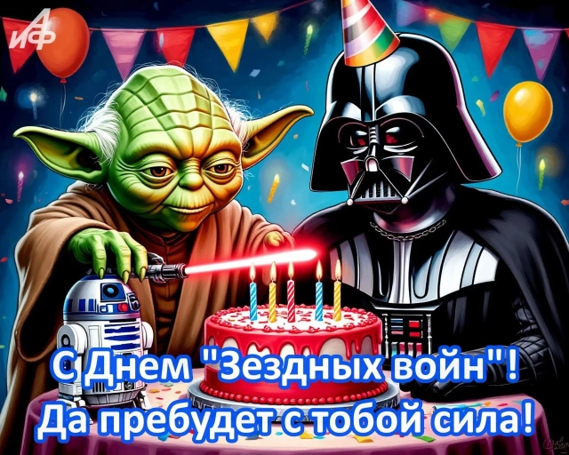 4 мая день звездных войн открытка йода дарт вейдер