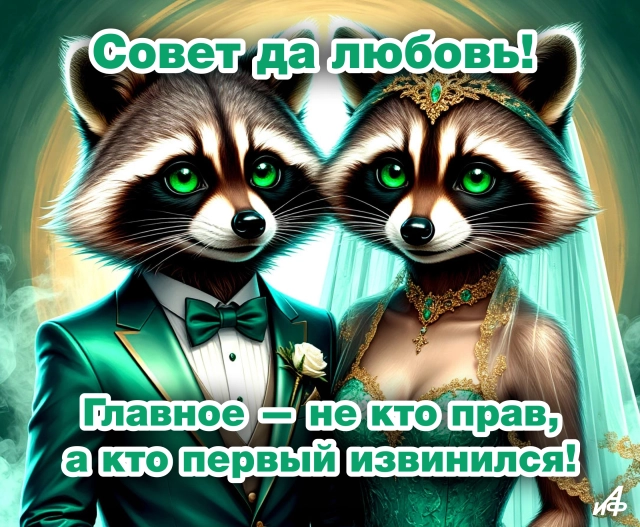 открытка брак молодожены юмор совет да любовь