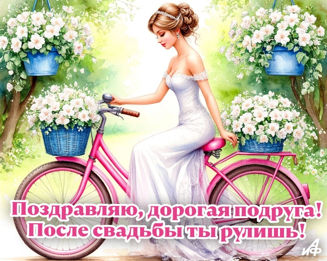 открытка свадебная для невесты от подруг скачать