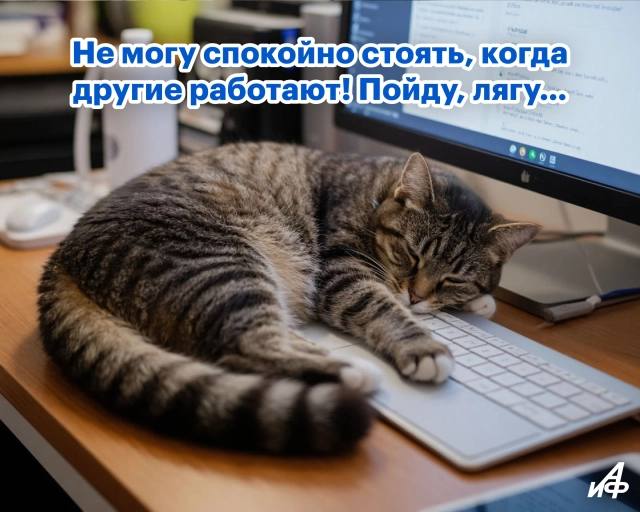 открытка про работу с котиком