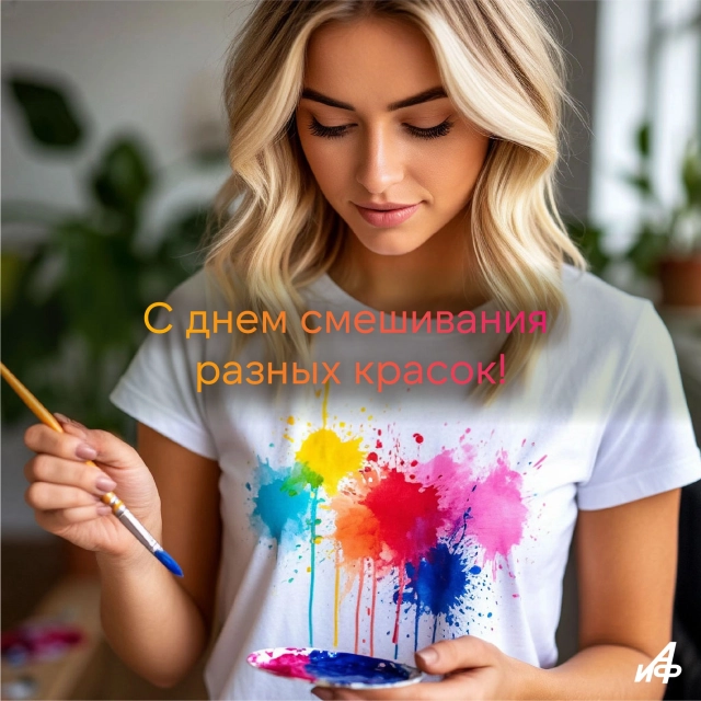 19 февраля день смешивания красок открытка