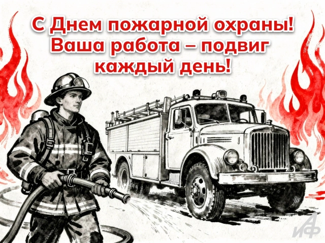 открытка с днем пожарной охраны коллегам пожарным