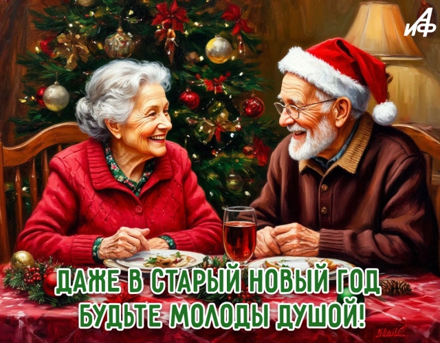 старый новый год молоды душой открытка