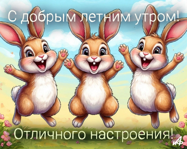 открытка с добрым утром зайка