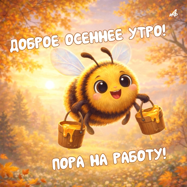 золотая осень доброе утро открытка