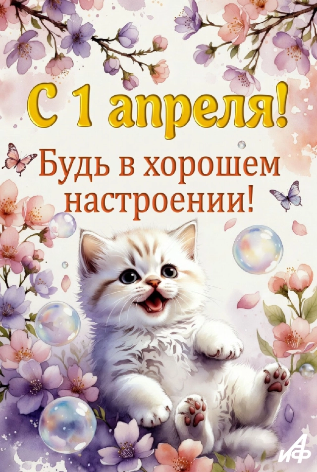 прикольные картинки с 1 апреля для друзей с котиком