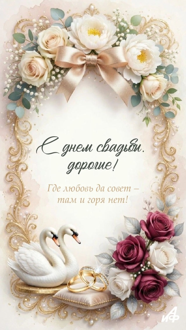 с днем свадьбы совет да любовь открытка для новобрачных