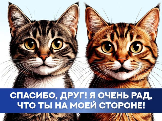  открытка спасибо друг