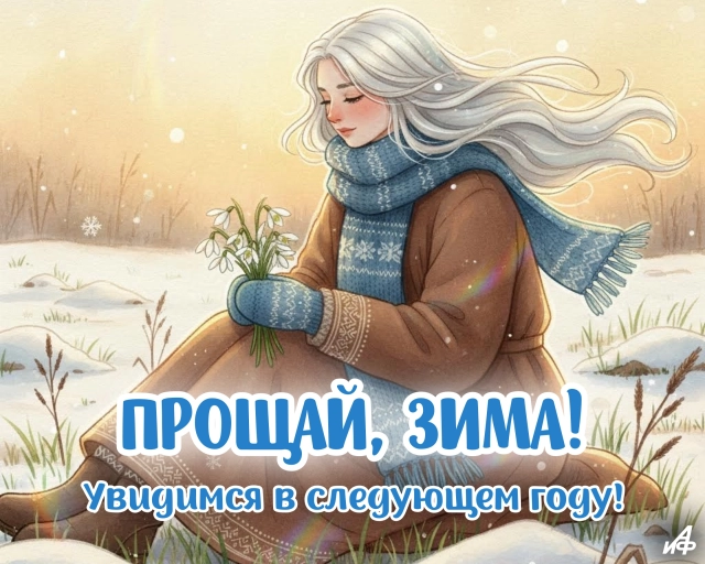 открытка конец зимы