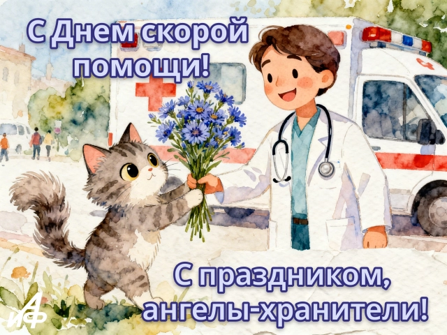 открытка с днем скорой помощи для друзей медиков
