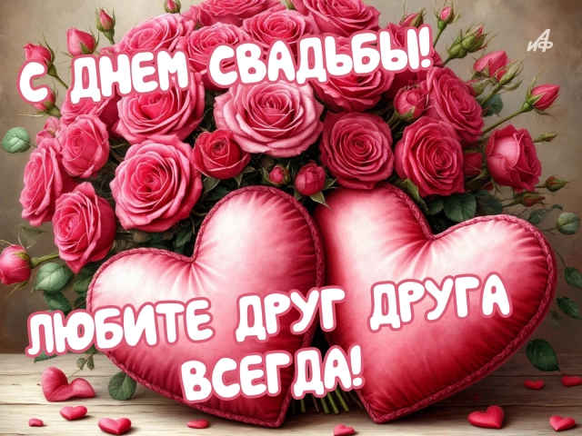 с днем свадьбы любите друг друга открытка для молодоженов