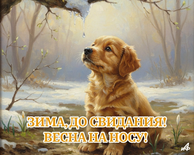 открытка конец зимы