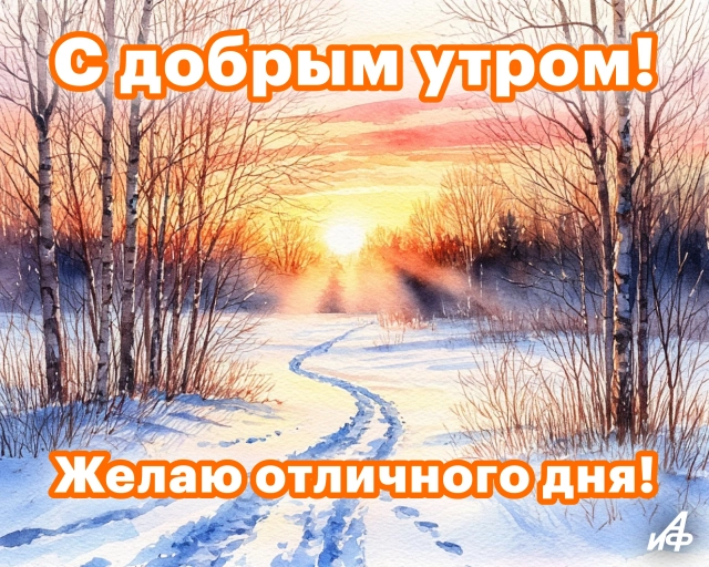 зимнее утро открытка