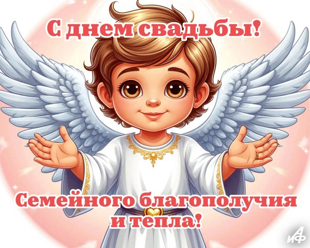 открытка с днем свадьбы красивая с ангелом скачать бесплатно