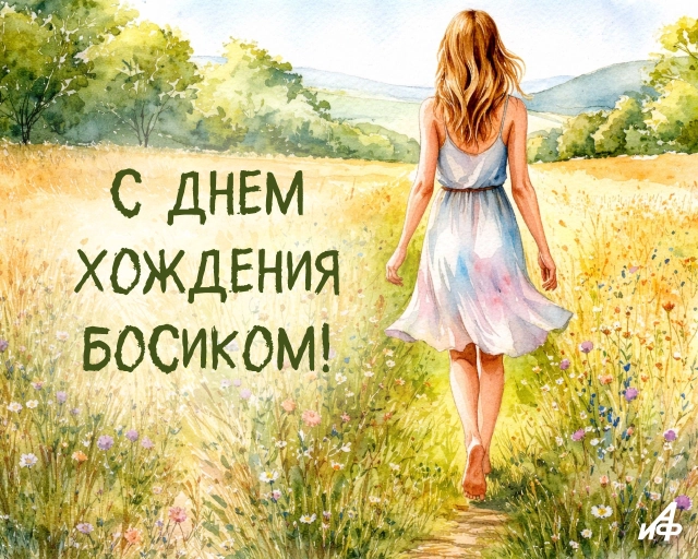 26 мая день хождения босиком открытка