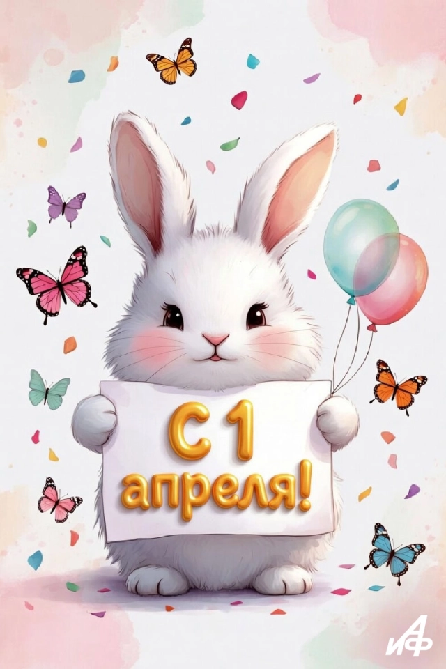 прикольные картинки с 1 апреля красивый кролик бабочки