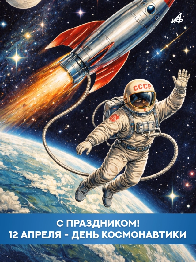 открытка день космонавтики