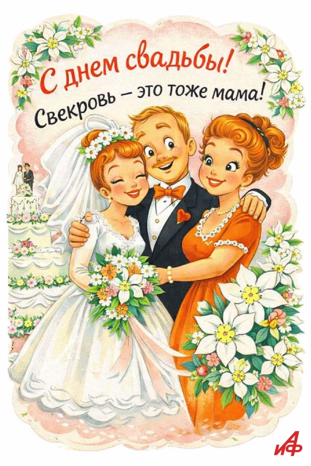 открытка в ретро стиле с поздравлением для свекрови
